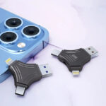 DM APD006 128GB 3 in 1 USB 3.0 Fasionable Triangle Pendrive For IOS, PC, Maccbook 128 GB OTG Drive Compatible with Desktop Computer, Audio Player, Mobile, Netbook, Tablet, Television USB 3.0 Metal Case - Image 2