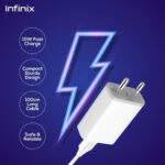 Infinix 10 W Quick Charge 2 A Wall Charger for Mobile with Detachable Cable  (White, Cable Included) - Image 4