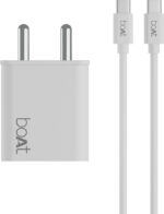 boAt 22.5 W Quick Charge 3 A Wall Charger for Mobile with Detachable Cable  (White, Cable Included)
