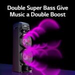 LG XBOOM RNC9, Powerful sound, Deep Bass, Mic & Guitar input karaoke Bluetooth Party Speaker  (Black, 2.0 Channel) - Image 3