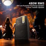 ZEBRONICS Zebronics - Epic Plus,BT v5.0 / USB / SD / FM / AUX / Mic Input,40W RMS 480 W Bluetooth Party Speaker  (Black, Mono Channel) - Image 4