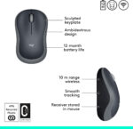 Logitech B175 / Optical Tracking, 12-Months Battery Life, Ambidextrous Wireless Ambidextrous Optical Mouse  (2.4GHz Wireless, Black) - Image 2