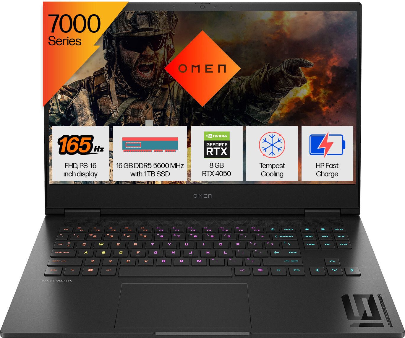 HP Omen AMD Ryzen 7 Octa Core 7840HS - (16 GB/1 TB SSD/Windows 11 Home/6 GB Graphics/NVIDIA GeForce RTX 4050/165 Hz) 16-xd0015AX Gaming Laptop  (16.1 Inch, Shadow Black, 2.37 Kg)