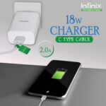 Infinix 18 W Quick Charge 2 A Wall Charger for Mobile  (White, C-Type, Cable Included) - Image 4