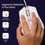 Portronics Vader Gaming Mouse with 6 Buttons, Thumb Support, RGB Lights, Max 6400 DPI Wired Ambidextrous Optical Gaming Mouse - Image 2