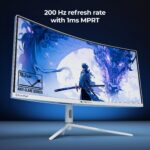 ZEBRONICS 76.2 cm (30 inch) Curved WFHD VA Panel with 300 Nits Brightness, HDR10, 99% sRGB, 95% DCI-P3, 2 x DP, 2 x HDMI, 1 x 3.5mm UltraWide Gaming Monitor - Image 3